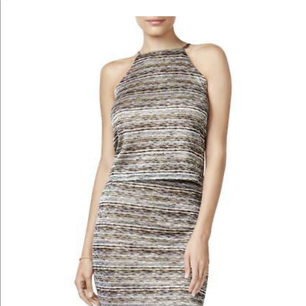 Bar III Dusty Olive Jacquard Top (XS)